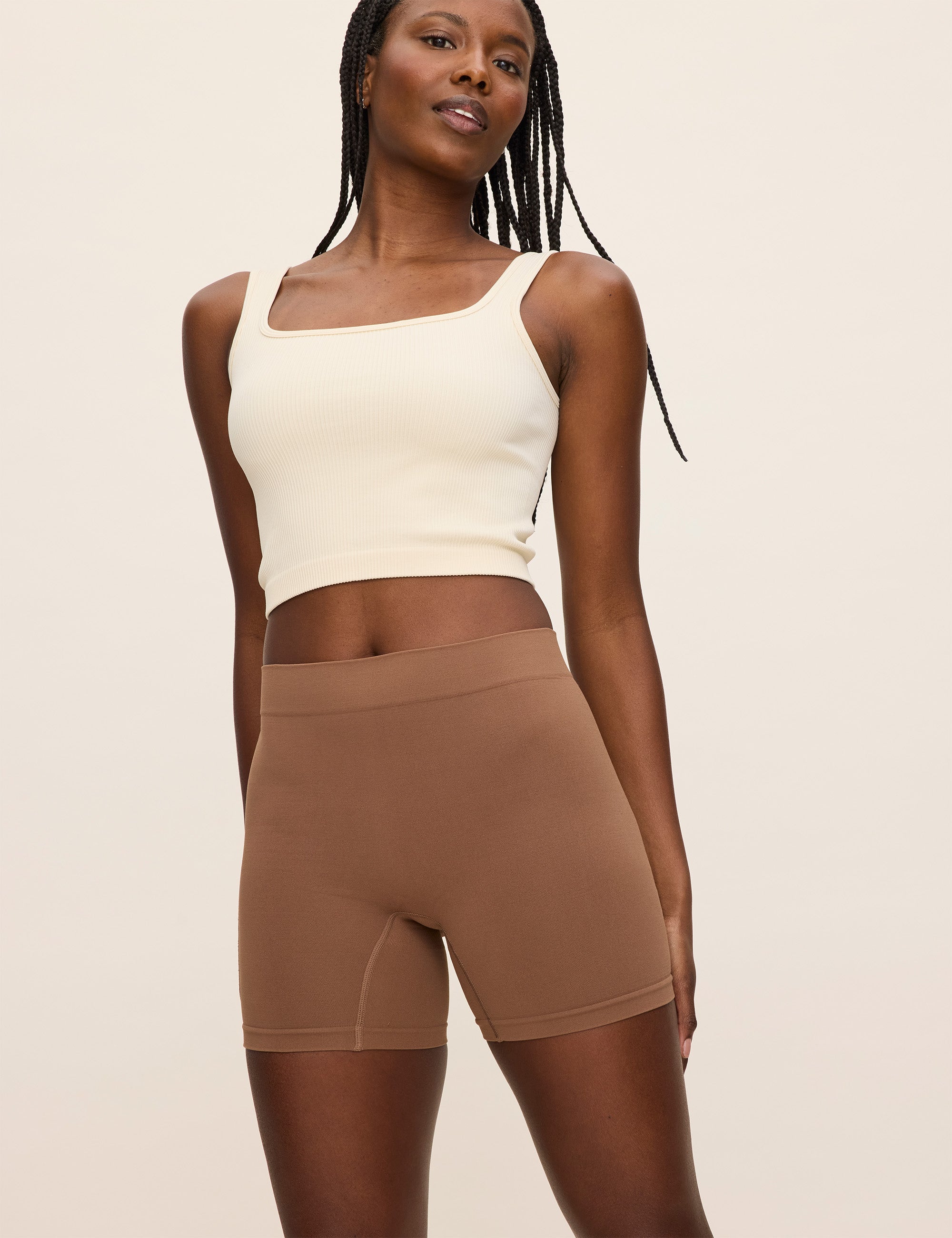 Cargo Anti-Chafe 5 inch Mocha Cargo Pocket Shorts for women