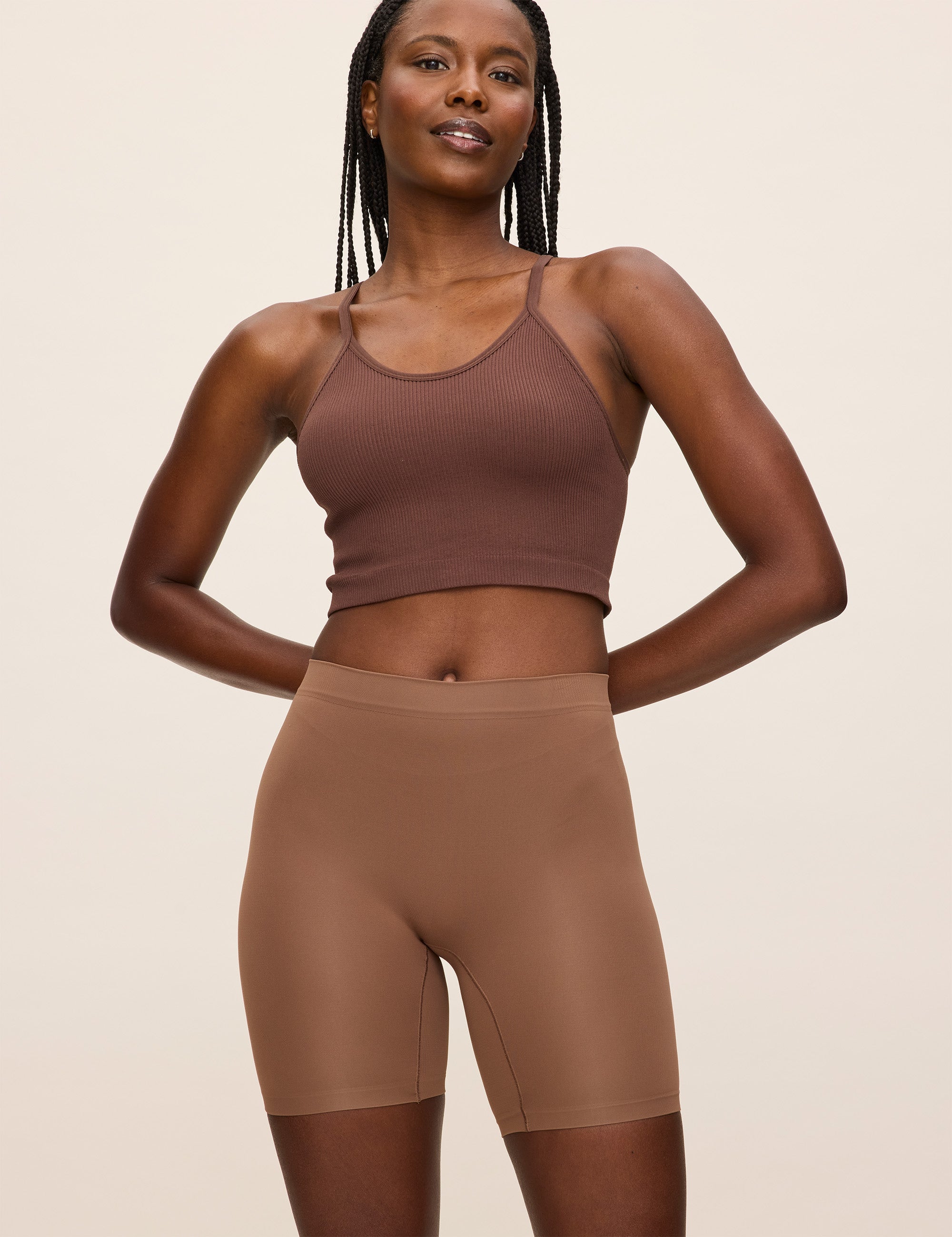 Cooling Anti-Chafe Underwear 5 inch Mocha Shorts for women – Thigh