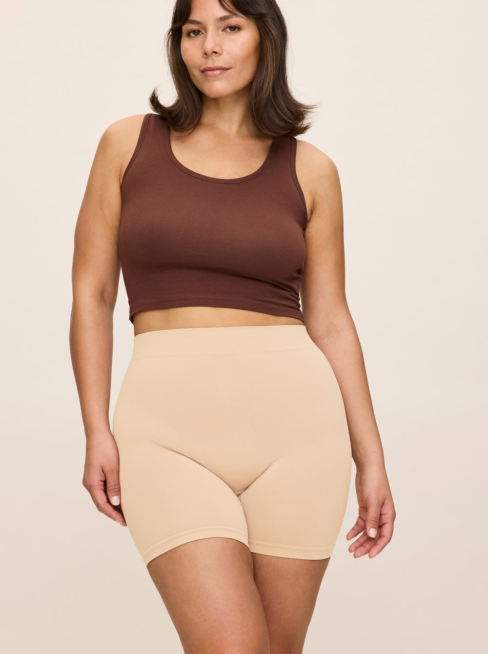 beige shorts under dress Mrat Under Dress Shorts Women Women New Fashion Button Zipper Solid Pants 1/2 Casual Pants Half Shorts Pants Knee Length Shorts Women S-70 Khaki XXL