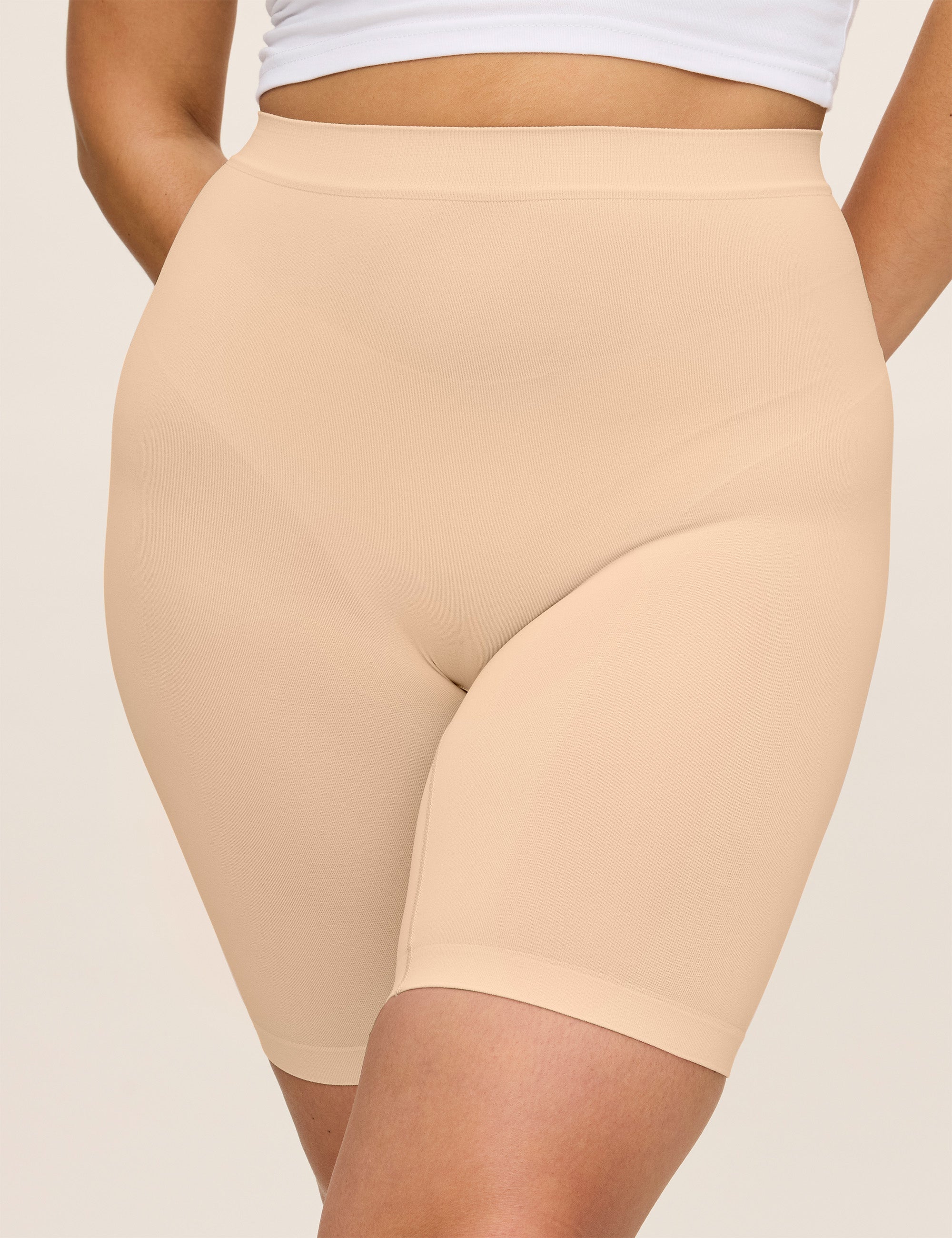Staple Anti-Chafe Shorts 7 inch Beige Shorts for women – Thigh Society