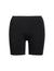 Front view of The Original 5-inch Black shorts showcasing a high waist and 5-inch inseam against a white background